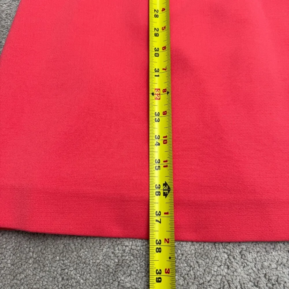 Kate Spade 3/4 Sleeve A-Line Shift Midi Dress Womens 6 Bright Pink Coral Stretch